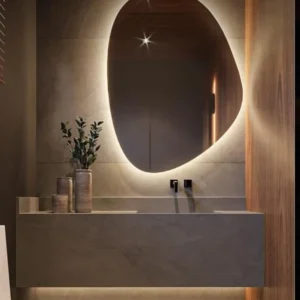 Glass Yellow Backlight LED Mirror, Touch Sensor