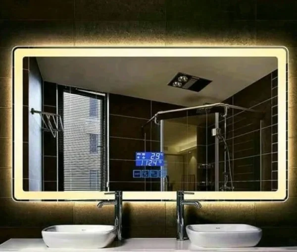 Glass Yellow Backlight LED Mirror, Touch Sensor - Image 5