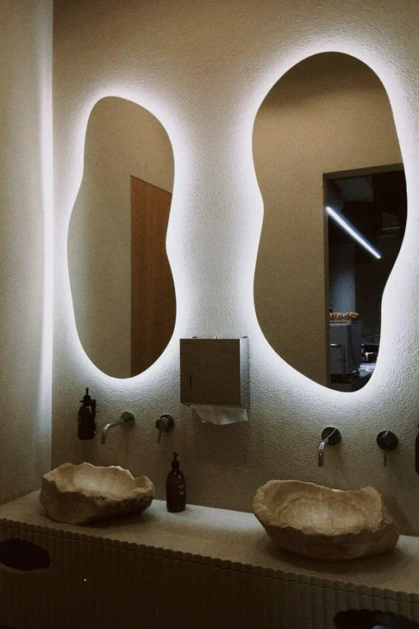 Glass White Backlit LED Mirror, Touch Sensor, Home