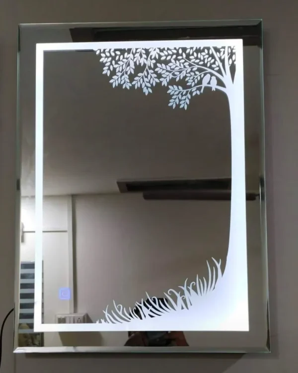 Rectangular White 5mm LED Glass Mirror, Anti fogging - Image 2