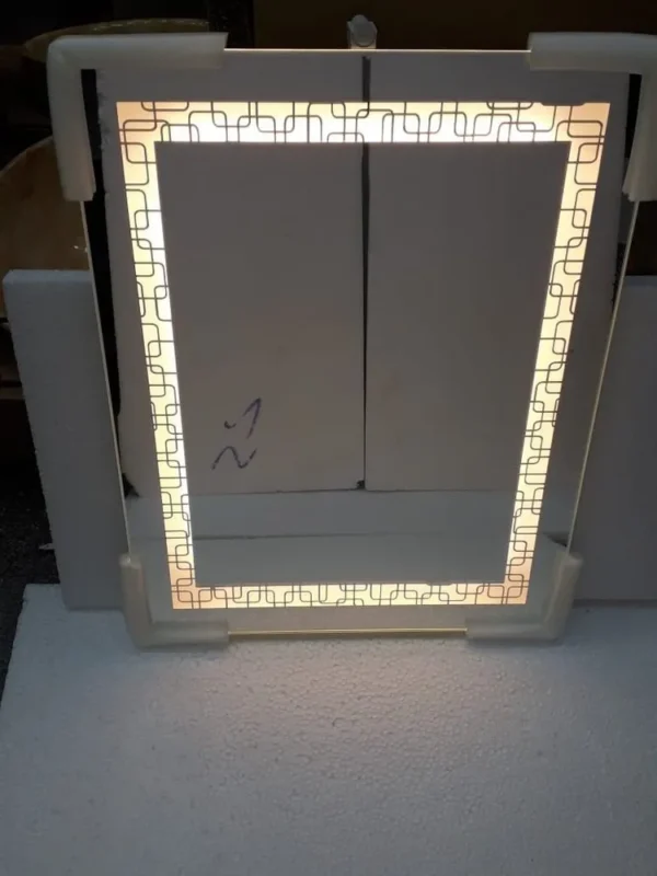 Rectangular White 5mm LED Glass Mirror, Anti fogging - Image 3