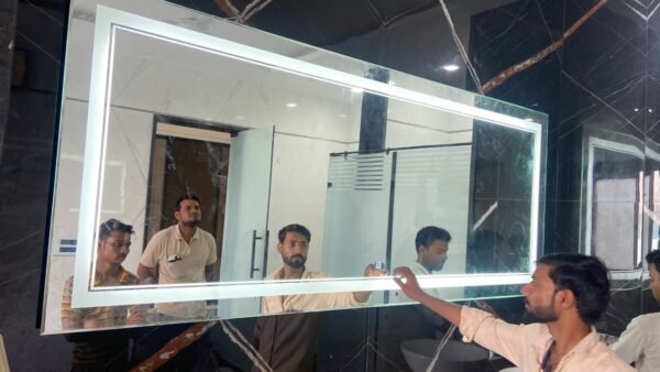 Silver Crystal Bluetooth LED Mirror, For Bathroom - Image 5