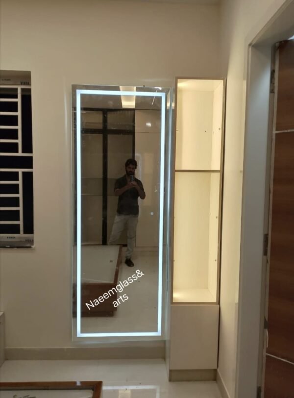 Silver Crystal Bluetooth LED Mirror, For Bathroom - Image 3
