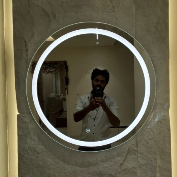 Silver Crystal Bluetooth LED Mirror, For Bathroom